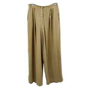 Express vintage 100%‎ Silk Button Fly pleated wide leg pants